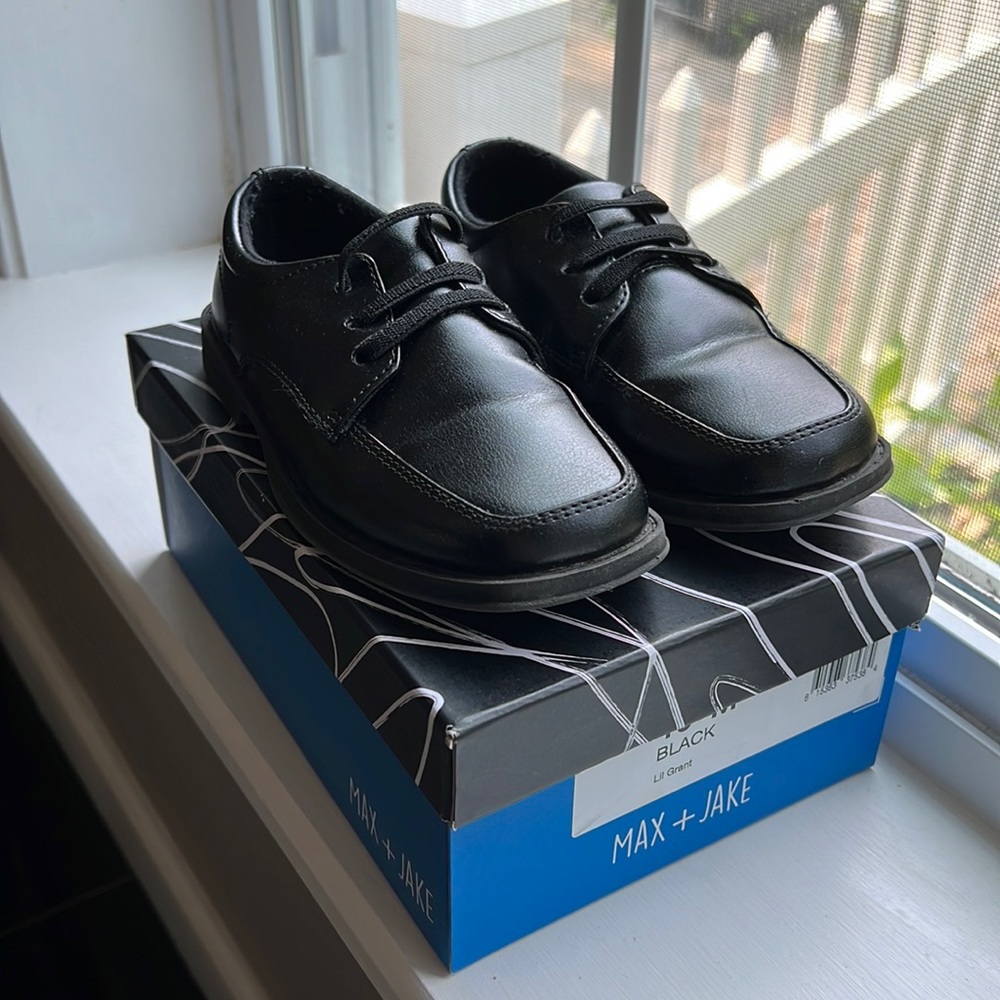 Max + Jake Lil Grant Black Oxford Shoes toddler size 10